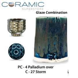 Palladium PC-04 over Storm C-27 Pottery Cone 5 Glaze Combination
